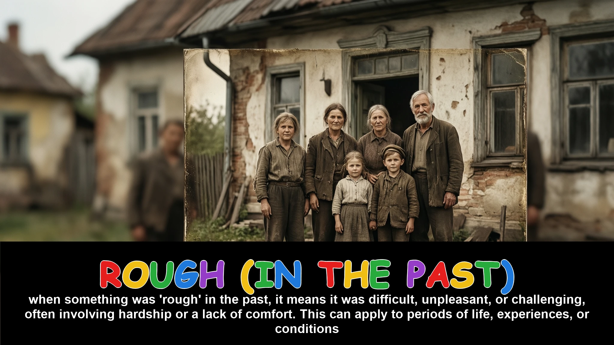 English Illustration for rough (in the past)